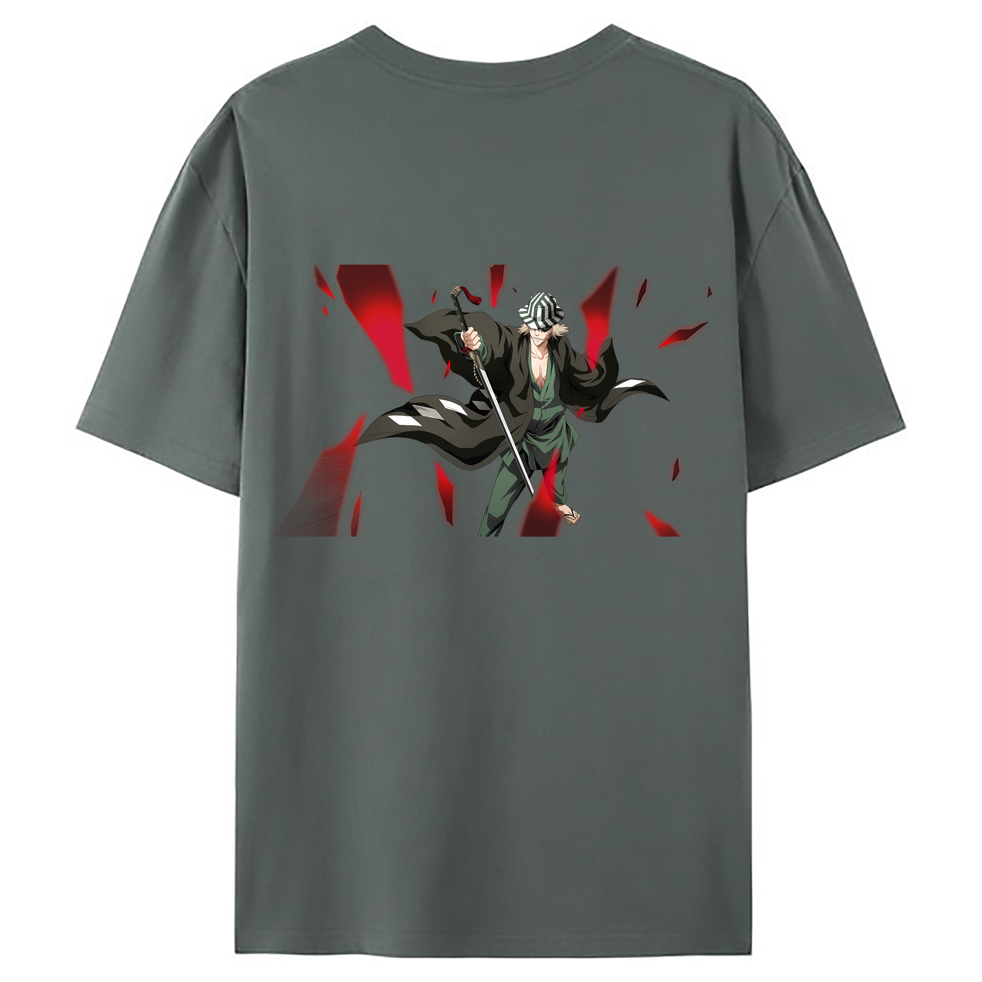 （画像用） "ブリーチ 浦原 喜助（うらはら きすけ） BLEACH Urahara Kisuke " 綿100％ メンズ半袖Tシャツ（バックプリント） 通気性